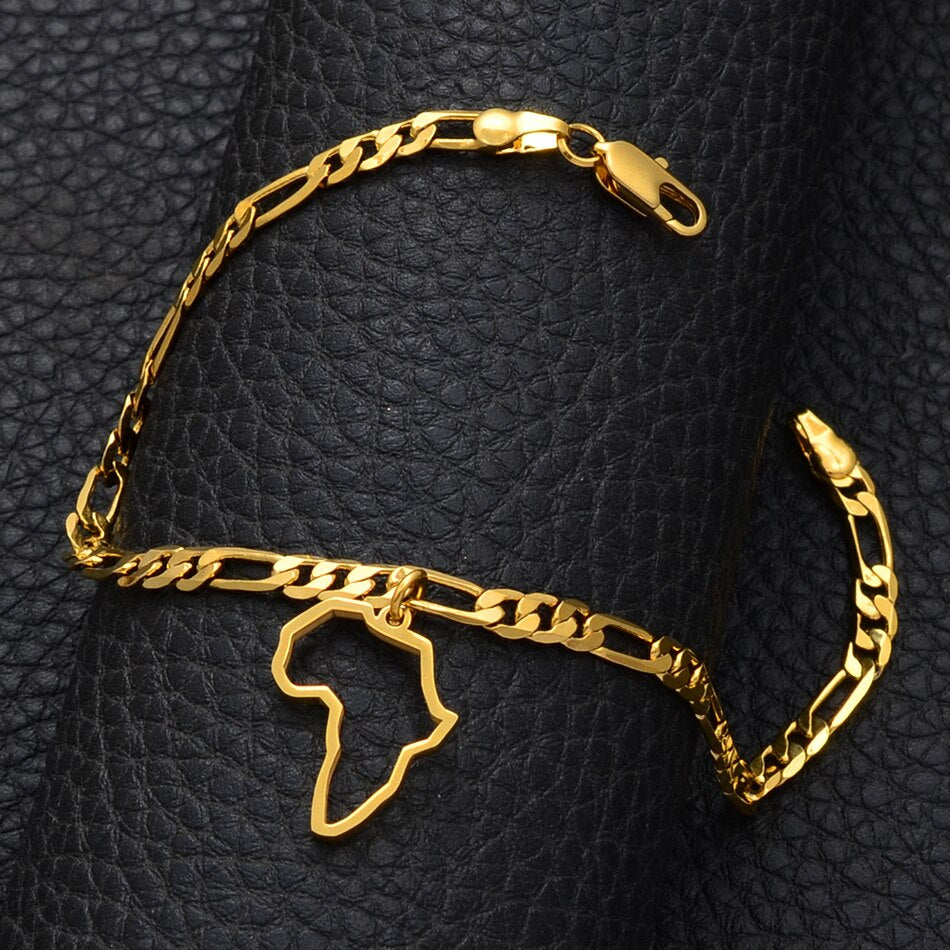 Map of Africa Gold Anklet
